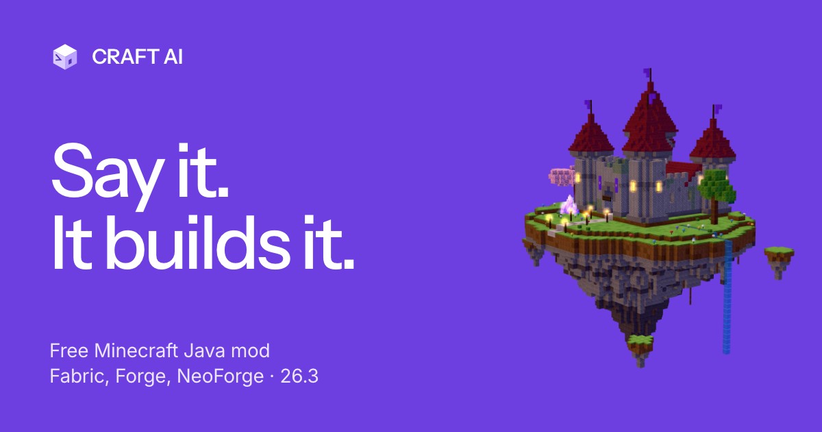 Бесплатный мод для Minecraft, где Claude строит по описанию