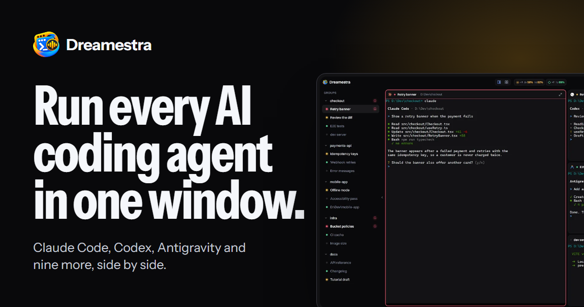 Dreamestra: приложение для запуска AI-агентов в одном окне