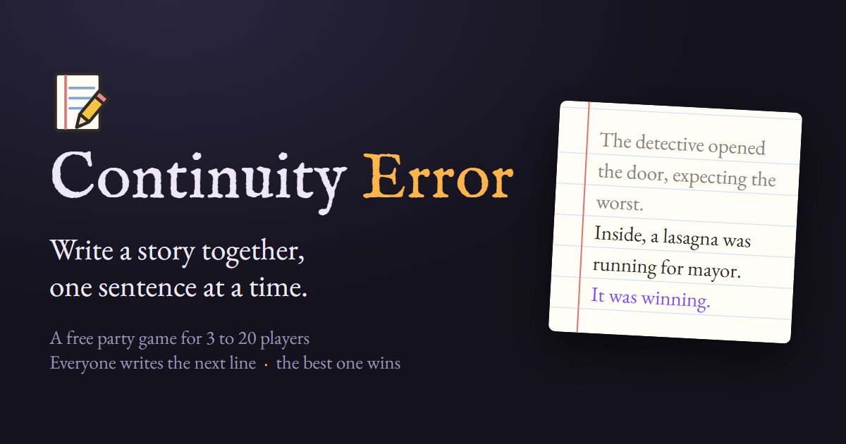 Игра ContinuityError: совместное создание историй без границ