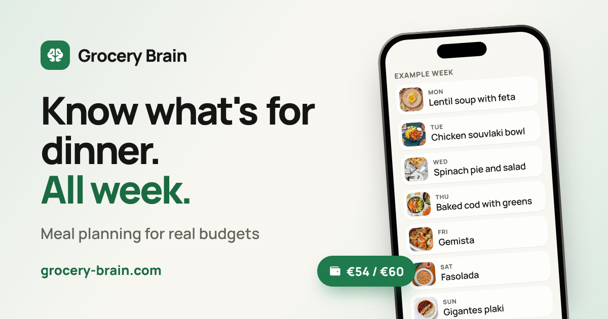 Grocery Brain: бесплатный планировщик питания для греческих кухонь