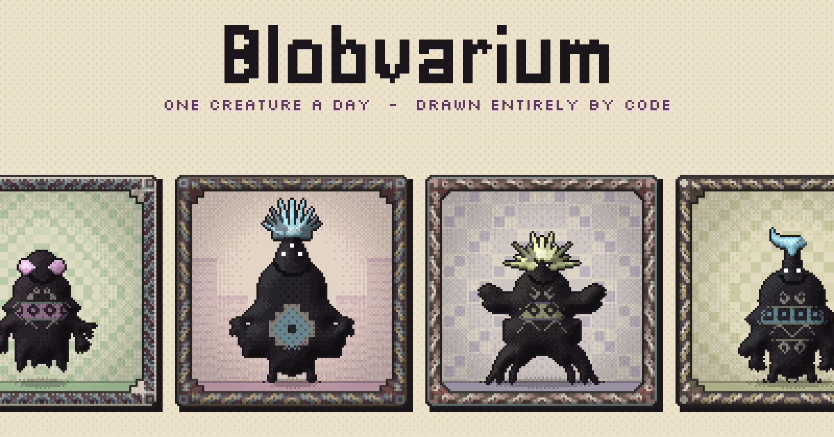 Создана игра Blobvarium с ежедневными пиксельными существами