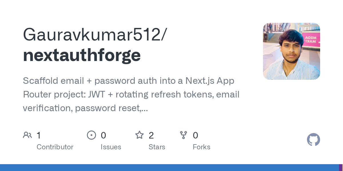 nextauthforge: CLI для авторизации в Next.js