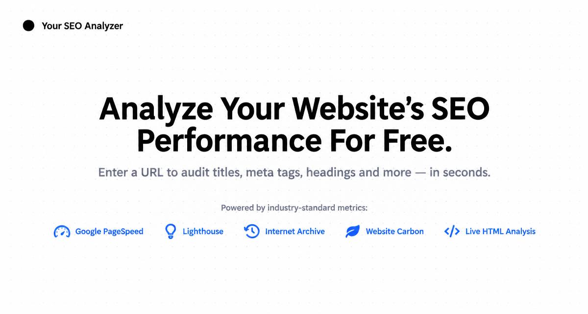Быстрый бесплатный SEO-анализатор для вашего сайта