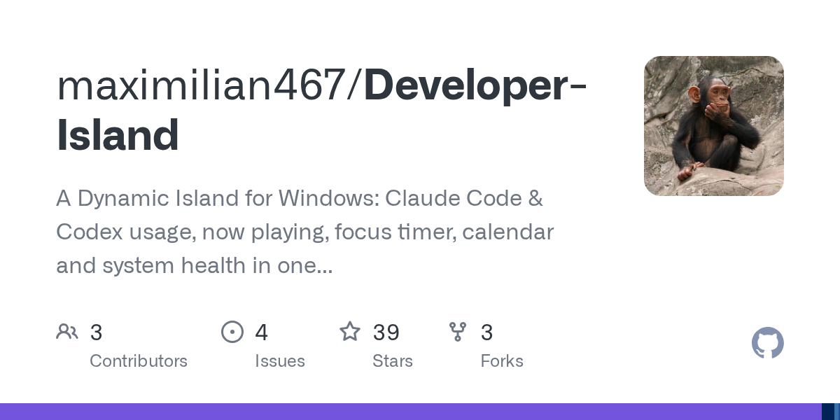 Dynamic Island для Windows: отслеживание использования Claude Code