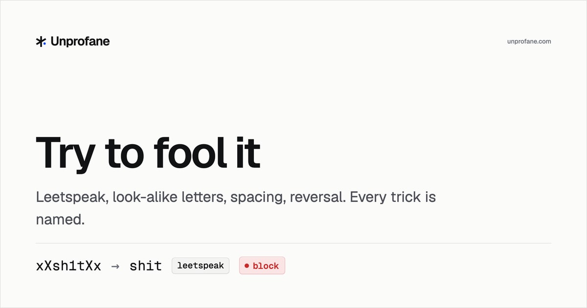 Unprofane: умный API-фильтр нецензурной лексики
